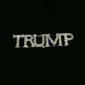 TRUMP Rhinestone Faux Diamond Crystal Brooch Pin